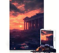 Atardecer en la Acrópolis de Atenas, Grecia Rompecabezas difícil para Adultos de 1000 Piezas Juguete de lógica Vínculo Familiar Corte de precisión Sorpresa cálida 38x26cm
