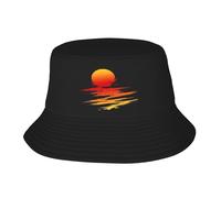 Atardecer En La Playa Bandera Nacional Sombrero De Sol ala Ancha Hombre Protección UV Safari Hat Transpirable Boonie Hat para Pesca Caminar Senderismo con Barbilla Ajustable
