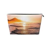 Atardecer en la Playa del mar, Bolsa de artículos de tocador Bolsa de Maquillaje Bolsa de cosméticos Bolsa de artículos de tocador de Viaje portátil