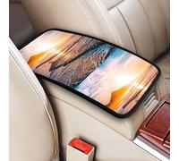 Atardecer en la playa,Funda para reposabrazos de consola central de vehículo, almohadilla suave y cómoda para pasamanos de coche, cojín universal