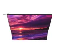 Atardecer en la Playa Rosa Estampado, Bolsa de artículos de tocador Bolsa de Maquillaje Bolsa de cosméticos Bolsa de artículos de tocador de Viaje portátil
