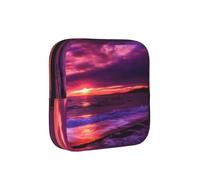 Atardecer en la Playa Rosa Estampado,Bolsas para Guardar compresas sanitarias, Bolsas para la menstruación para Mujeres y Adolescentes.