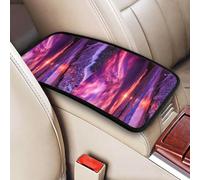 Atardecer en la playa rosa estampado,Funda para reposabrazos de consola central de vehículo, almohadilla suave y cómoda para pasamanos de coche, cojín universal