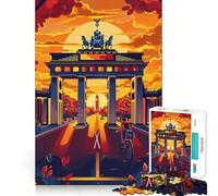Atardecer en la Puerta de Berlín, Rompecabezas de 1000 Piezas para Adultos, Recall Upgrade, Alivio del estrés, Corte Ajustado, Santa Wish Pick 38x26cm