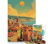 Atardecer en Niza, Francia Rompecabezas para Adultos de 1000 Piezas Fortalece la Memoria Alivia el estrés Bordes Lisos Regalo conmovedor 38x26cm
