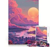 Atardecer en Oslo, Noruega Rompecabezas de 1000 Piezas para Adolescentes Juguete para ejercitar la Mente Relajación Mental Diseño y Montaje Lista de Deseos de Papá Noel 38x26cm