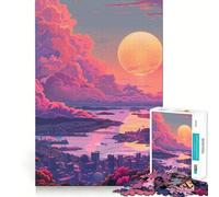 Atardecer en Oslo, Noruega Rompecabezas de 1000 Piezas para Adultos Juguete para Pensar, Calma, relajación, Corte Limpio, decoración de Pared 38x52cm