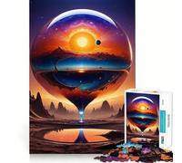 Atardecer en un Planeta Desconocido Rompecabezas de 1000 Piezas para Adolescentes Rompecabezas Wise Think Toy Diversión Sencilla Corte preciso Papá Noel Pide un Deseo 38x26cm