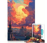 Atardecer en Viena, Austria Rompecabezas de 1000 Piezas para Adolescentes Juguete para ejercitar la Mente Relajación Mental Diseño y Montaje Lista de Deseos de Papá Noel 50x75cm