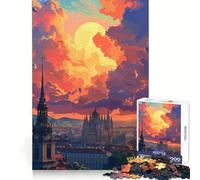 Atardecer en Viena, Austria Rompecabezas de 1000 Piezas para Adultos Juguete para ejercitar la Mente Diversión compartida Arte de Corte preciso Exhibición 38x26cm