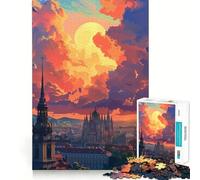 Atardecer en Viena, Austria Rompecabezas de 1000 Piezas para Adultos Juguete para ejercitar la Mente Diversión compartida Arte de Corte preciso Exhibición 38x26cm