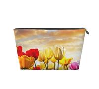 Atardecer Flor De Tulipán, Bolsa de artículos de tocador Bolsa de Maquillaje Bolsa de cosméticos Bolsa de artículos de tocador de Viaje portátil