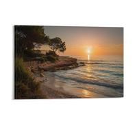 Atardecer junto al mar Lienzo Artee Cuadro Pared Decoracion Paisaje cultural Cuadro Decoración Lona Elegante Sala De Estar Dormitorio Cocina Oficina Hotel Restaurante Baño Bar 20x30inch(50x75cm)