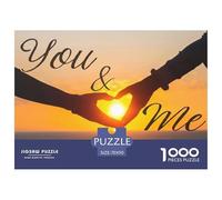 Atardecer Manos Unidas Puzzle de 1000 Piezas Puzzle para Adultos Forma Corazón Relajante Decoración Regalo Familiar 70x50cm/1000pcs