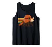 Atardecer Panda Rojo Retro Vintage Camiseta sin Mangas