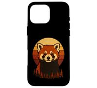 Atardecer Panda Rojo Retro Vintage Carcasa para iPhone 16 Pro Max