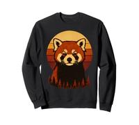 Atardecer Panda Rojo Retro Vintage Sudadera