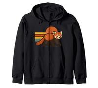 Atardecer Panda Rojo Retro Vintage Sudadera con Capucha