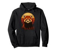 Atardecer Panda Rojo Retro Vintage Sudadera con Capucha