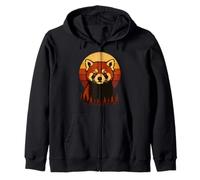Atardecer Panda Rojo Retro Vintage Sudadera con Capucha