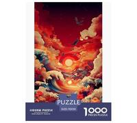 Atardecer Puzzles 1000 Piezas Juego De Reto Juguete Adultos Y Niños Olas Puzzle Imposible Reto Educativo Juego Familiar Regalo Decoración Hogar 70x50cm/1000pcs