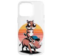Atardecer Retro Ardilla Rayada Jabalí Verrugoso Ardillas Carcasa para iPhone 15 Pro Max