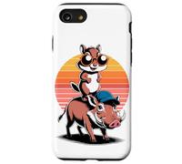 Atardecer Retro Ardilla Rayada Jabalí Verrugoso Ardillas Carcasa para iPhone SE (2020) / 7 / 8