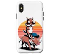 Atardecer Retro Ardilla Rayada Jabalí Verrugoso Ardillas Carcasa para iPhone X/XS