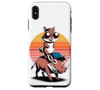 Atardecer Retro Ardilla Rayada Jabalí Verrugoso Ardillas Carcasa para iPhone XS Max