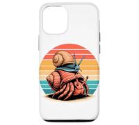 Atardecer Retro Cangrejo Ermitaño Caracol Cangrejos Carcasa para iPhone 12/12 Pro