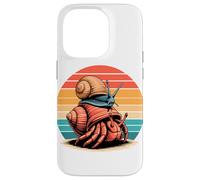 Atardecer Retro Cangrejo Ermitaño Caracol Cangrejos Carcasa para iPhone 14 Pro