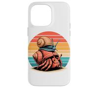 Atardecer Retro Cangrejo Ermitaño Caracol Cangrejos Carcasa para iPhone 14 Pro Max
