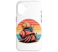 Atardecer Retro Cangrejo Ermitaño Caracol Cangrejos Carcasa para iPhone 16