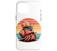 Atardecer Retro Cangrejo Ermitaño Caracol Cangrejos Carcasa para iPhone 16 Pro Max