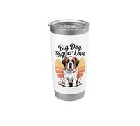 Atardecer retro de San Bernardo - Big Dog Bigger Love Vaso térmico de acero inoxidable de doble pared