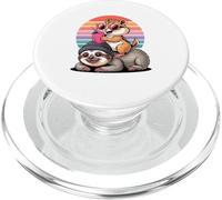 Atardecer Retro Perezoso Flojo Ardilla Rayada Perezosos PopSockets PopGrip para MagSafe
