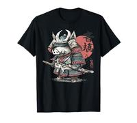 Atardecer Samurai Jabalí Guerrero Japonés Ukiyo-e Estilo Camiseta