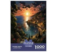 Atardecer sobre el Puerto Puzzle Imposible,desafío para Adultos Arte Entretenimiento Creativo 1000 Piezas Obra De artee De Juego De para Adultos, Regalos A Parteir De 14 Años 38x26cm/1000pcs