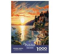 Atardecer sobre el Puerto Puzzles Imposible,desafío for Adults Arte Juego EduGatoivo 1000 Piezas Obra De artee De Juego De para Adultos Y Niños 70x50cm/1000pcs