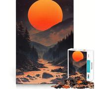 Atardecer sobre Las montañas, Paisaje japonés, Rompecabezas de 1000 Piezas para Adolescentes, Puzzle Wise Think Toy, diversión Sencilla, Corte preciso, selección de Deseos de Santa Claus 38x26cm