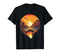 Atardecer sobre Montaña Reflexiones Arte Camiseta