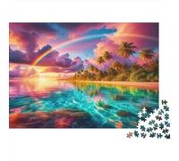 Atardecer Tropical Puzzles 1000 Piezas Papel Reciclado para Adultos Puzzle para Adultos Juego Familiar Divertido Juego Educativo con desafío para Hombres y Mujeres 52x38cm/1000pcs
