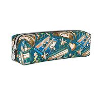 Atasc Colorido graffiti rock música hip hop arte estuche de cuero con cremallera metálica estuche de viaje bolsa de maquillaje bolsa de gran capacidad para niñas niños mujeres hombres, ver imagen,