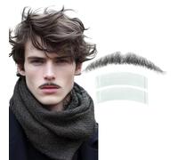 Atatoray Barba falsa de cabello humano realista, pelo facial falso, hecho a mano, con encaje atado, para vestir a hombres, maquillaje, adultos, cosplay, disfraz de película, teatral, fiesta de teatro