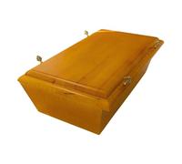 Ataúd de madera de roble de alta calidad para animales medianos, ataúd para perros, ataúd para gatos, ataúd para beagle, caja de funeraria maciza para animales más grandes de madera en marrón, 60 x 35