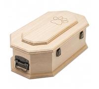 Ataúd de Madera petbye para Mascotas, diseño Octogonal, Acabado Natural - tamaño L para Mascotas pequeñas - ataúd con Cierre metálico Seguro - Fabricado con Madera Resistente