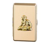 ATAVSADN Pitillera, Pitillera para Cigarrillos, Caja De Cigarrillos De Metal, Elegante Pitillera para 16 CigarrillosGold G,One Size