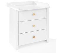 ATB - Cómoda Blanca con Cambiador extraíble - MDF Cajones silenciosos - Mueble para bebé - Decoración Dormitorio - Diseño Moderno - Almacenamiento para bebé - Acabado Resistente