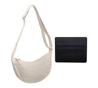 ATBUSS 1 Bandolera De Media Luna Y 1 Tarjetero Negro, Bolso Pequeño Simple Y Versátil, Bolso De Hombro De Moda, Bolso Casual Para Mujer.