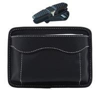 ATBUSS 1 organizador de piel con 1 clip para gafas, para asiento de coche, bolsa de almacenamiento lateral, organizador de cuero para asiento, carpeta de ajuste, bloc de notas (abjiafengdai)